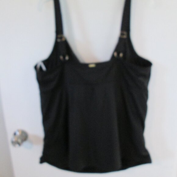 Anne Cole Plus Size Shirred Tankini Top Black NWT Sz 24W - Picture 10 of 10